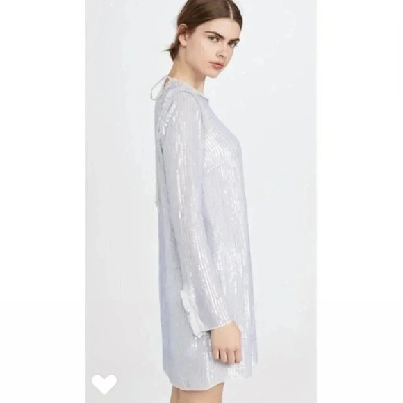 NWT BHLDN Needle & Thread Shimmer Long Sleeve Mini Dress - Picture 7 of 17